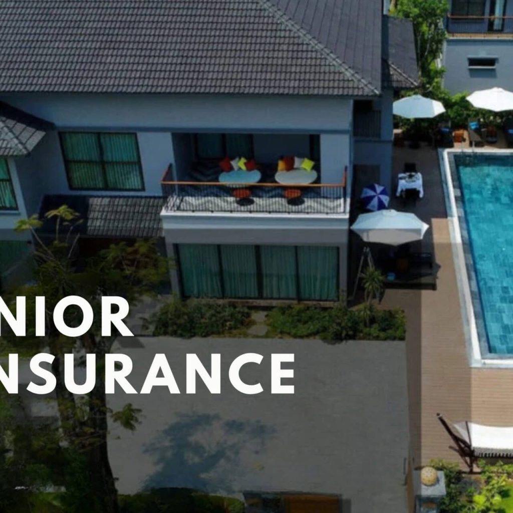 an image of a senior home with text "senior home insurance"