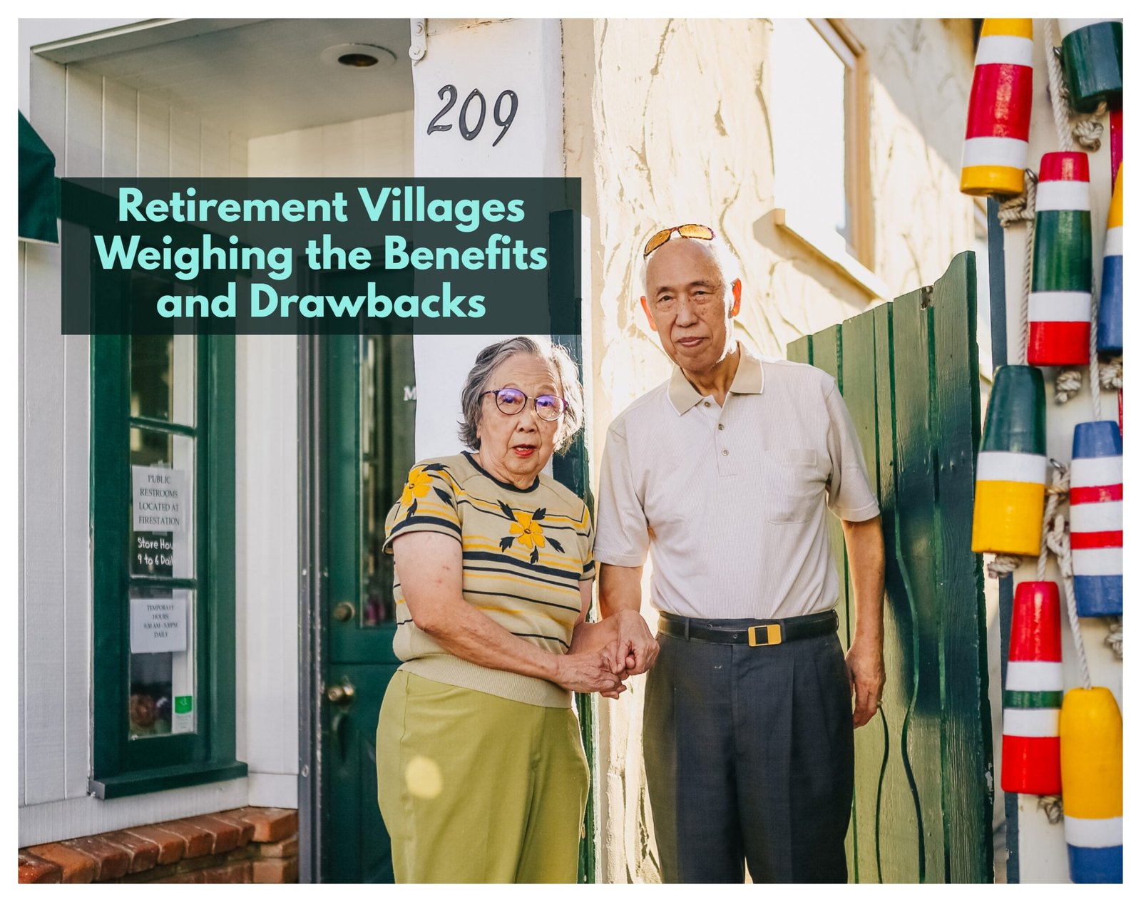 a couple holding hands while Weighing the benefits and drawbacks of retirement villages
