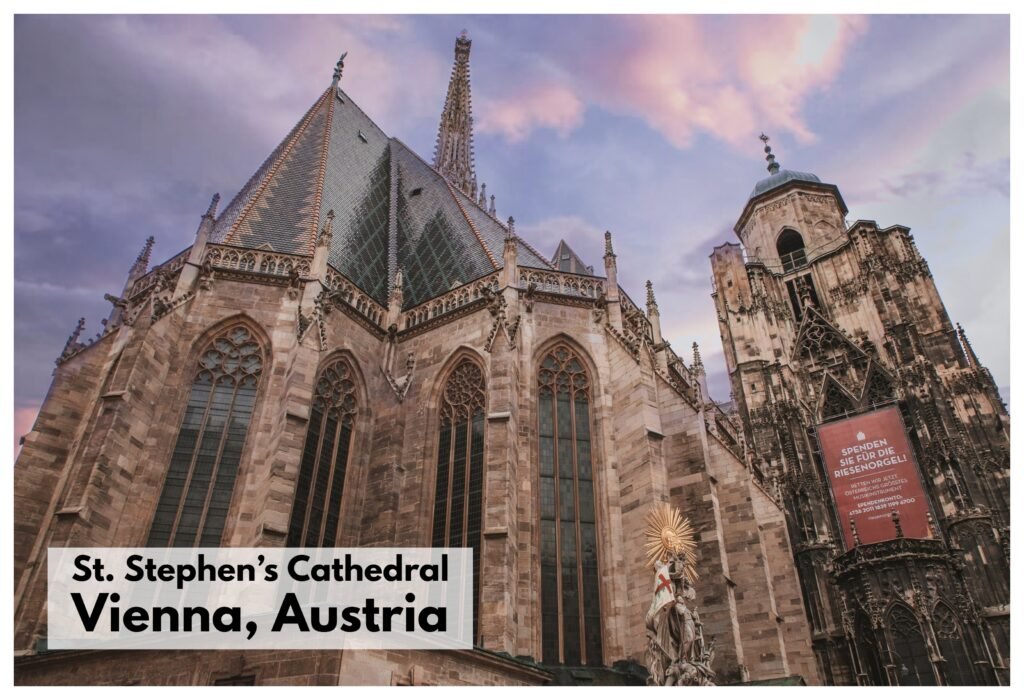 St. Stephen's Cathedral in Vienna, Austria is a historic landmark renowned for its stunning architecture.