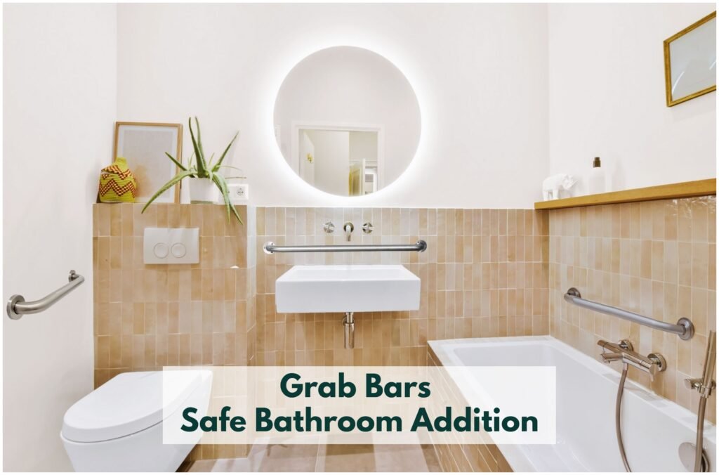 Stylish and safe! Adding grab bars to your bathroom can enhance accessibility while blending seamlessly with your decor.