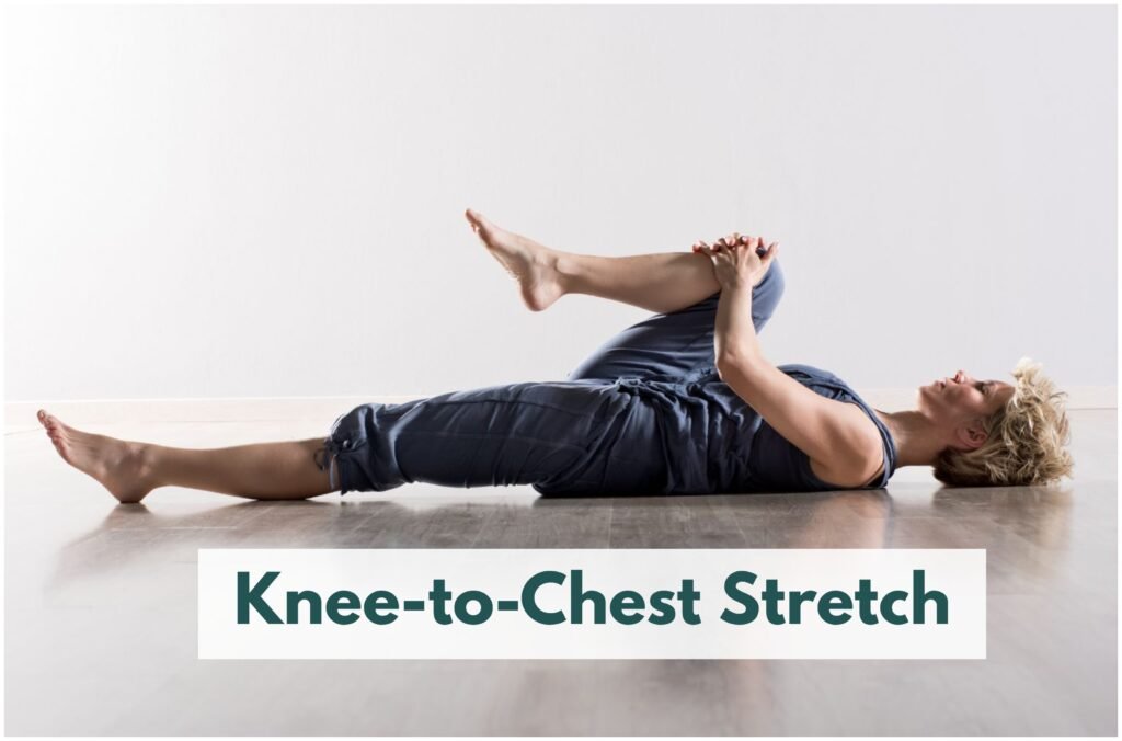 Knee-to-Chest Stretch is one of the best stretches for seniors.