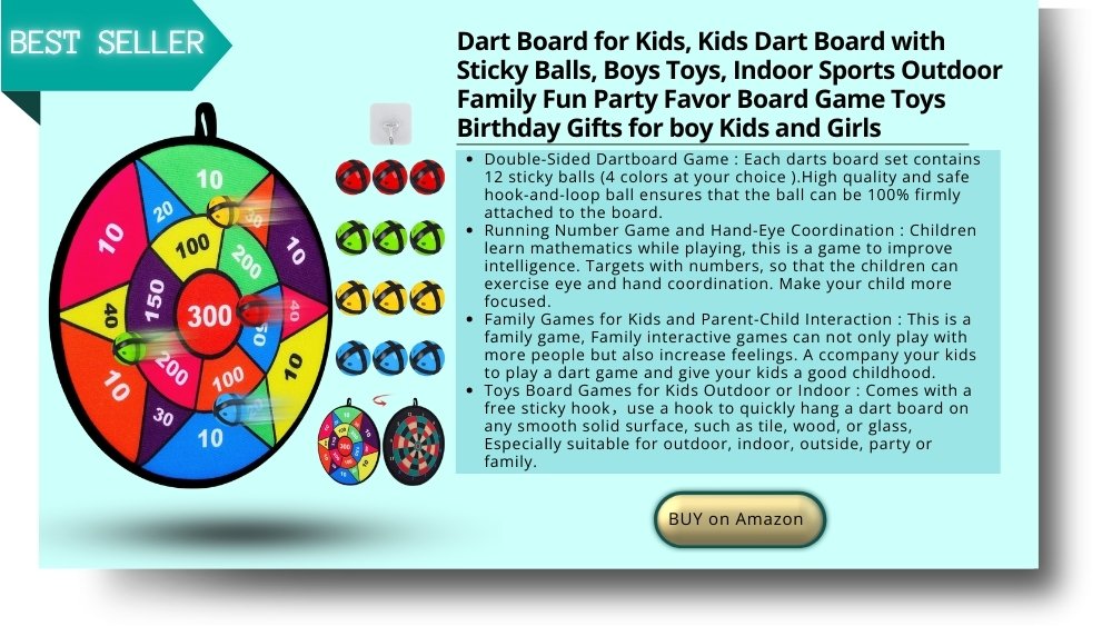 Dart Board for Kids, Kids Dart Board with Sticky Balls