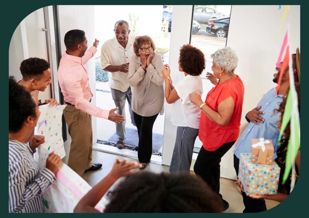 Surprise parties are timeless and delightful for seniors.