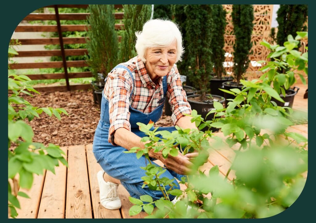 Clear pathways are essential for senior garden safety. 