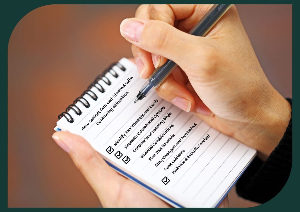 Create a concise checklist for on how to get started with continuing education.