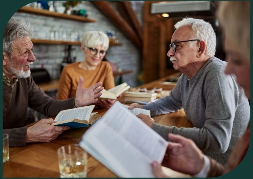 Participating in a senior book club enriches the reading experience.