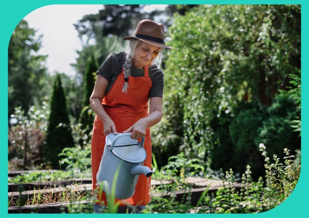 Seniors can conserve water by choosing drought-resistant plants for gardens.