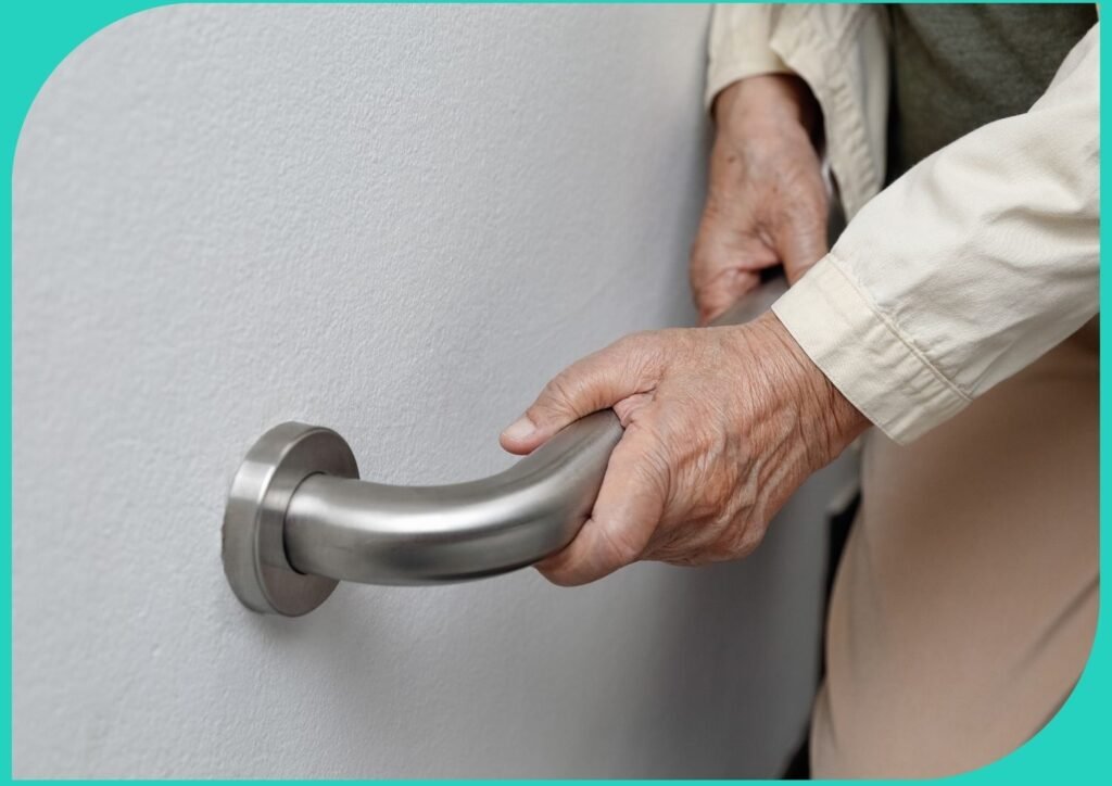 Handrails in key areas, like stairs and halls, ensure steady support for safe movement.