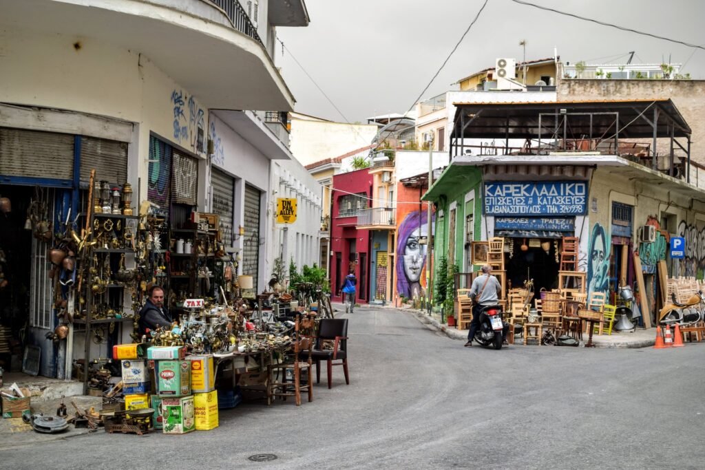 An image of a shop in the Monastiraki Flea Market.