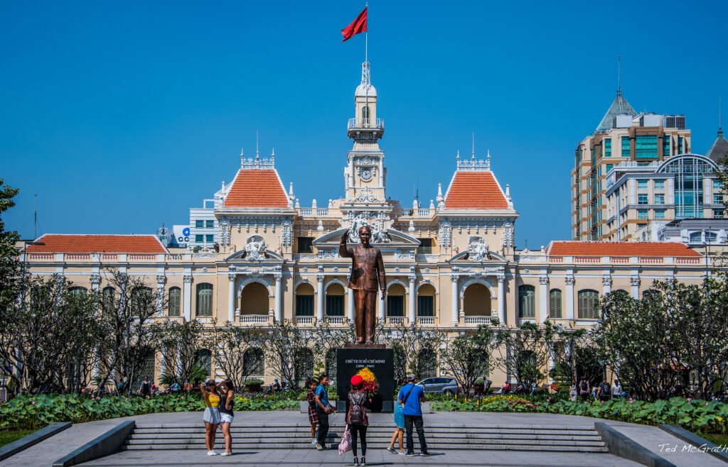 An image of tourists enjoying their senior trips to Ho Chi Minh City.