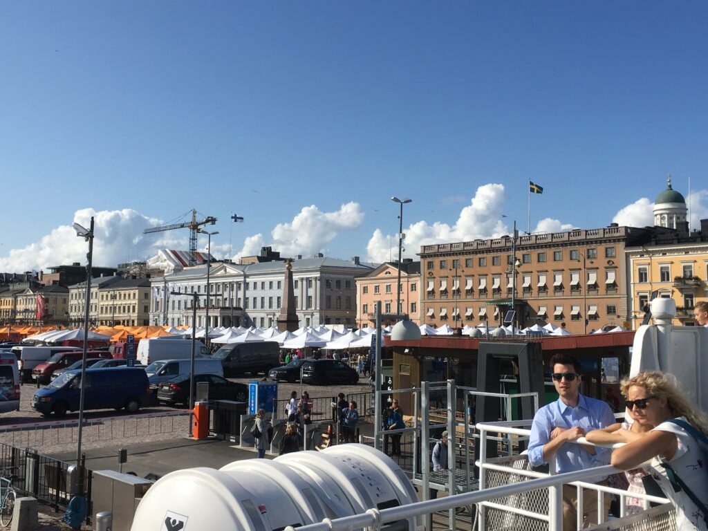 An image of tourists enjoying senior travels to Helsinki.