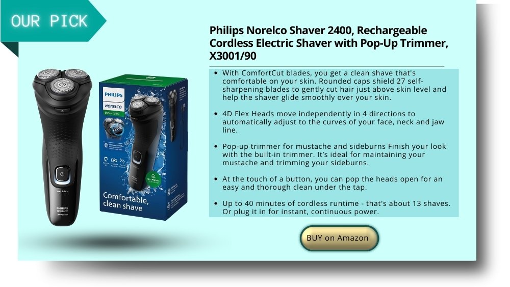 Philips Norelco Shaver 2400, Rechargeable Cordless Electric Shaver with Pop-Up Trimmer, X3001/90