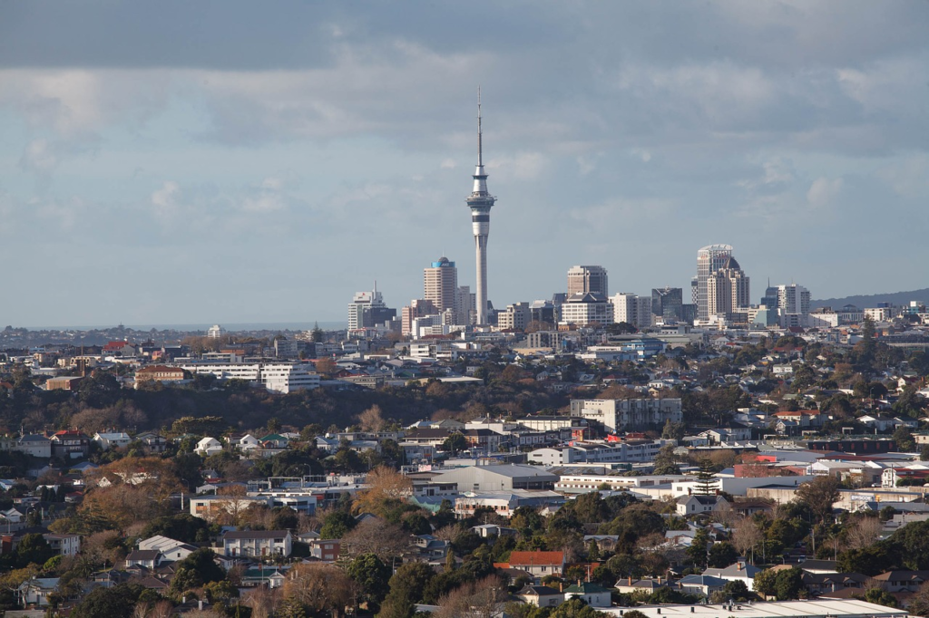 An aerial image of Auckland city.