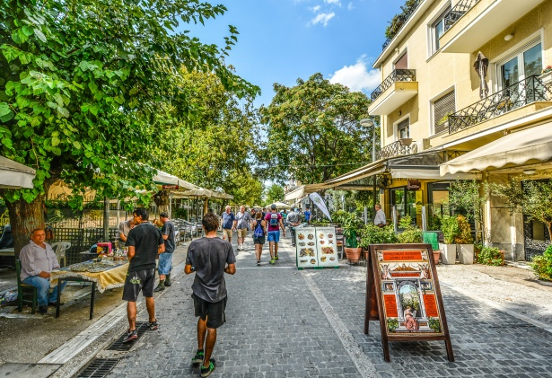 An image of Athens' Plaka neighborhood.