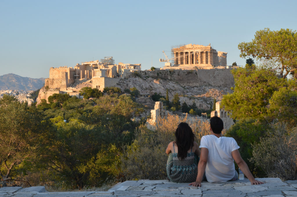 An image of Filopappou Hill in Athens.