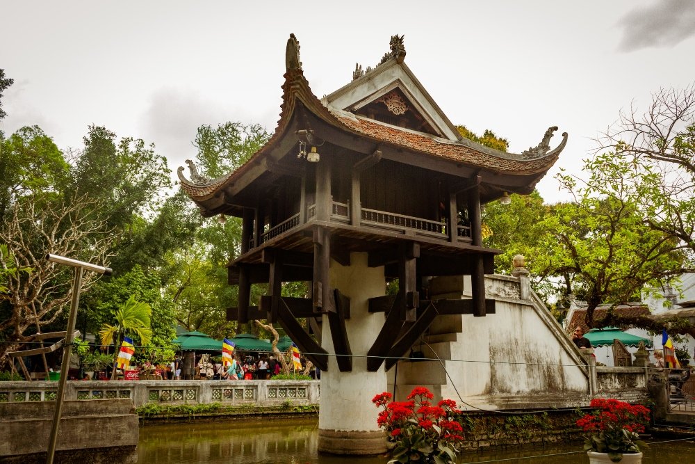 An image of a Vietnamese temple for an article about "senior trip to Hanoi."