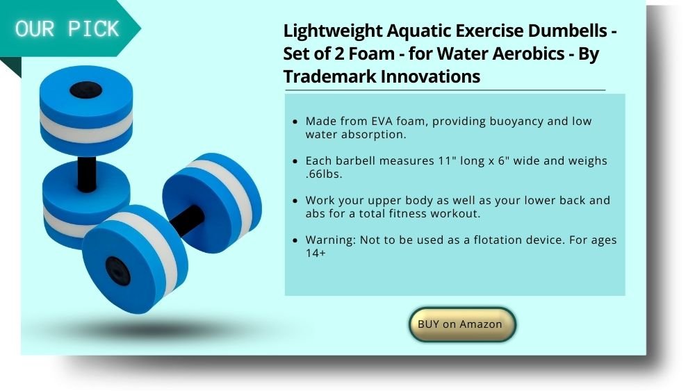 Lightweight Aquatic Exercise Dumbells - Set of 2 Foam - for Water Aerobics - By Trademark Innovations
