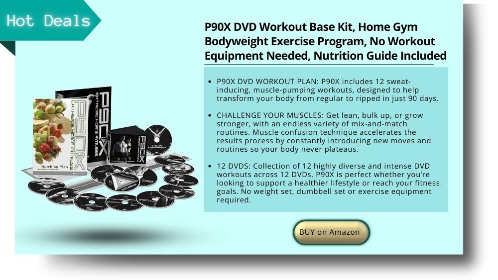 P90X DVD Workout Base Kit, Home Gym Bodyweight Exercise Program, No Workout Equipment Needed, Nutrition Guide Included, 12 Fitness DVDs