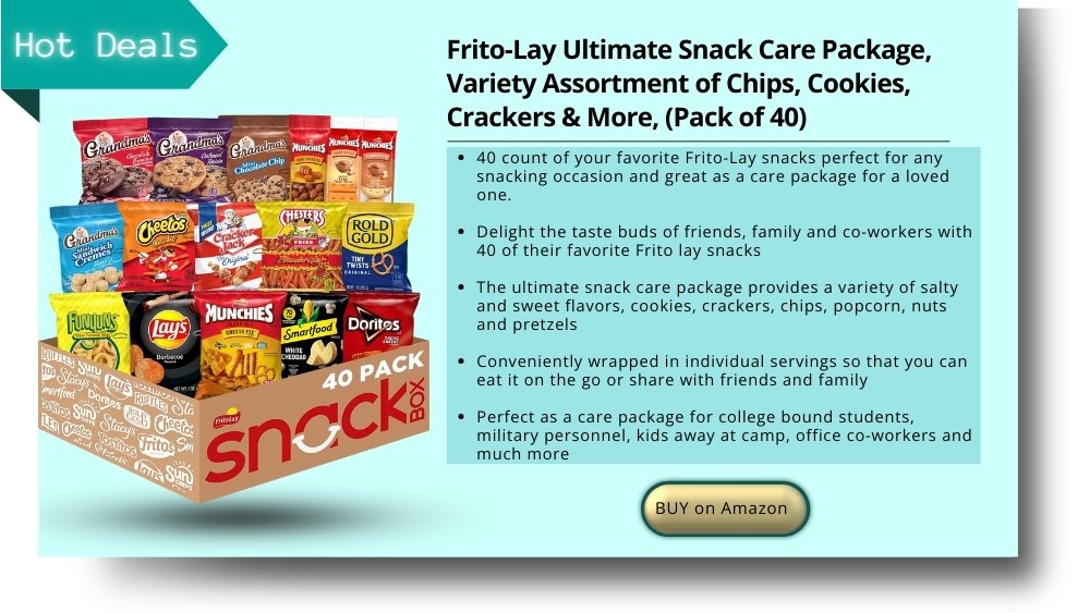 Frito-Lay Ultimate Snack Care Package, Variety Assortment of Chips, Cookies, Crackers & More, (Pack of 40)
