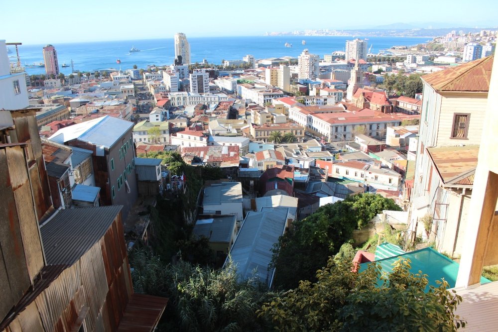 An aerial image of Valparaiso for an article about "senior trip to Valparaiso."