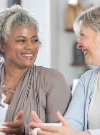an image of senior women drinking coffee.