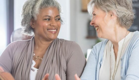 an image of senior women drinking coffee.