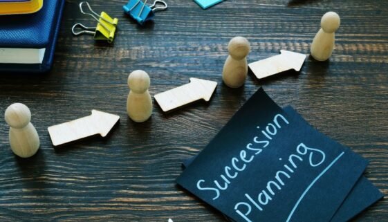 An image of various office objects for an article about succession planning.