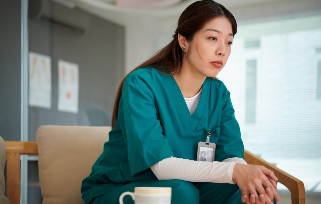 an image of a stressed caregiver