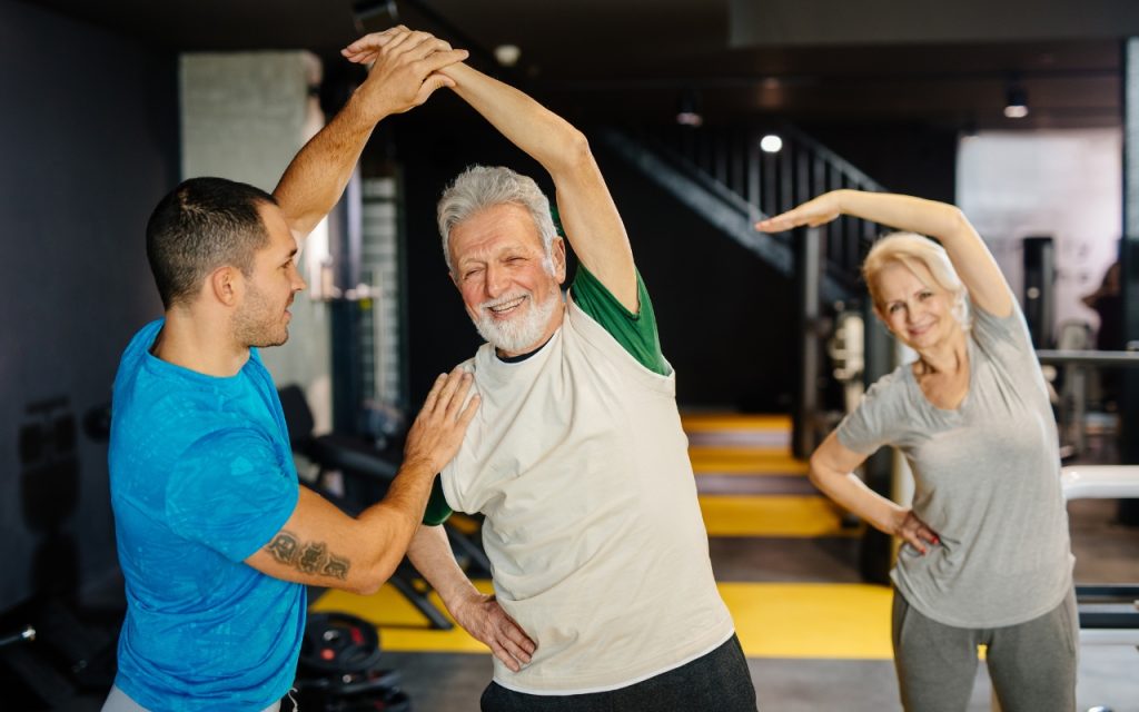 seniors exercising in the gym